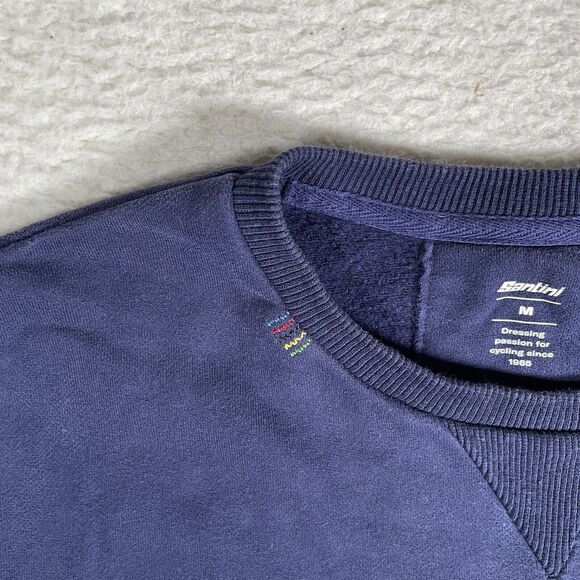 Santini UCI iRide Sweatshirt Mens Medium Blue Crew Neck Cycling Collab - Picture 4 of 16